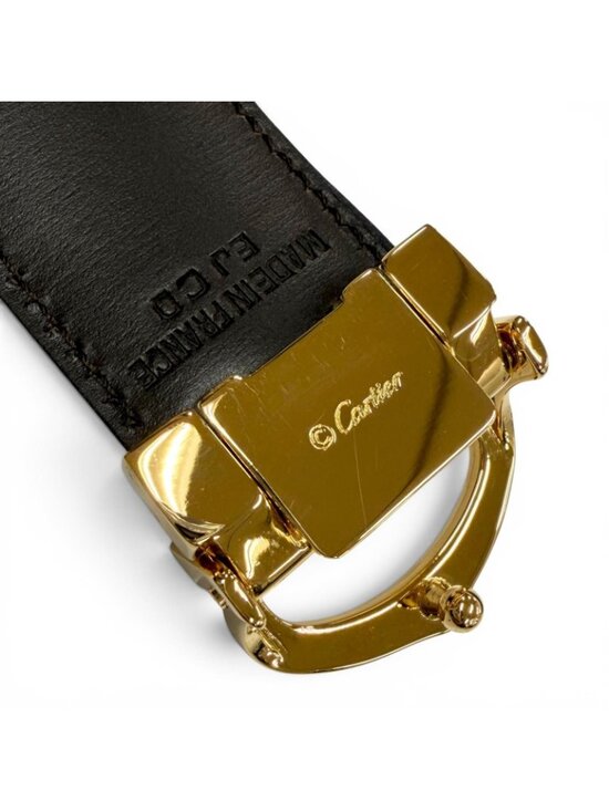 Cartier Must de Cartier Leather Reversible Belt Black Dark Brown Gold main image 5